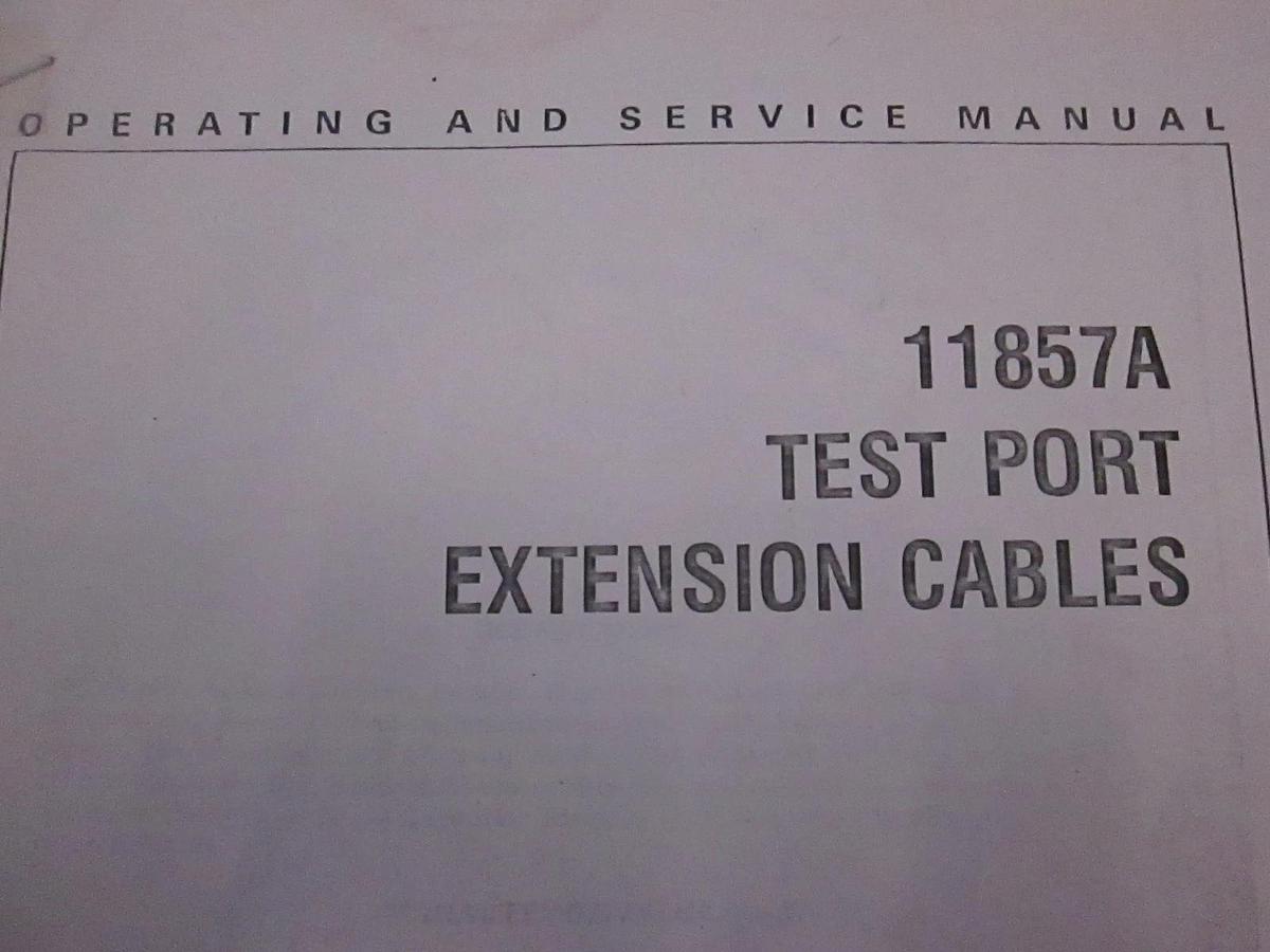 Used HP Model 11857A Test Port Extension Cables Operating and Service Manual, Used