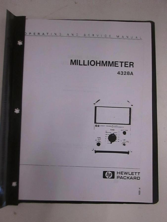 Used HP 4328A Milliohmmeter, Operating and Service Manual, Used