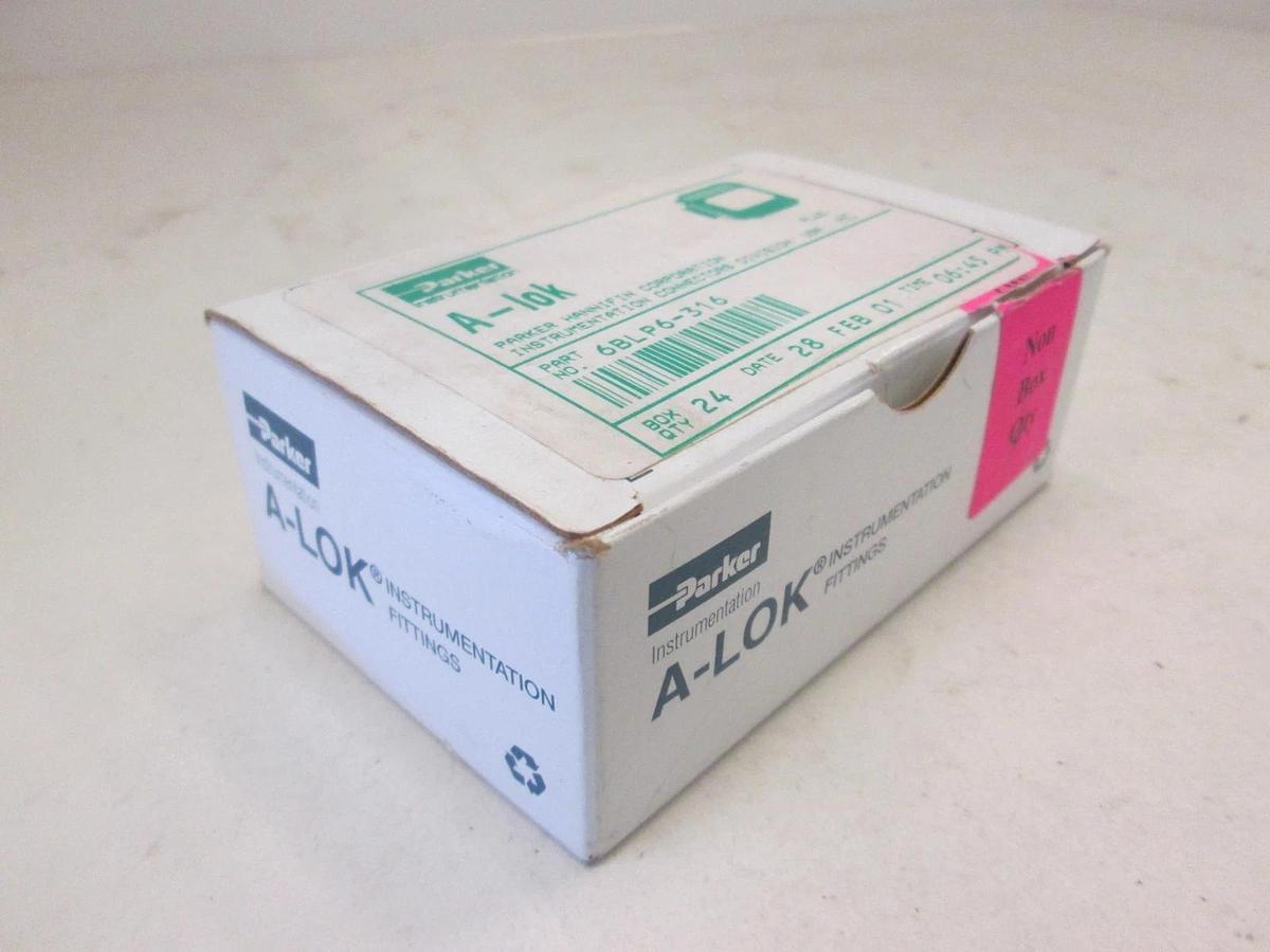 Parker, 6BLP6-316, A-Lok Plug, Box of 20, New