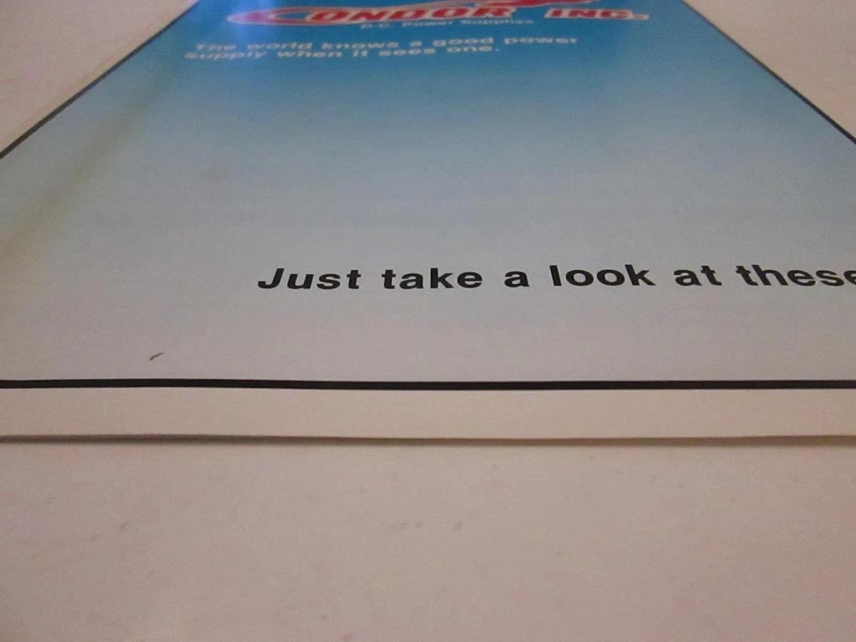Used Condor Inc. D.C. Power Supplies Catalog, Used