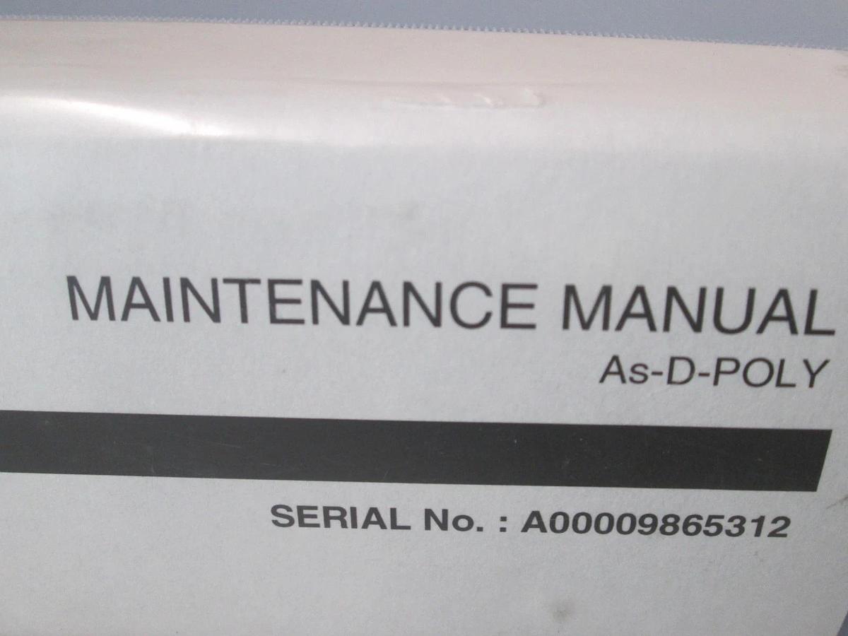 Used TEL Tokyo, ALPHA-8S, Maintenance Manual, As-D-Poly, Used