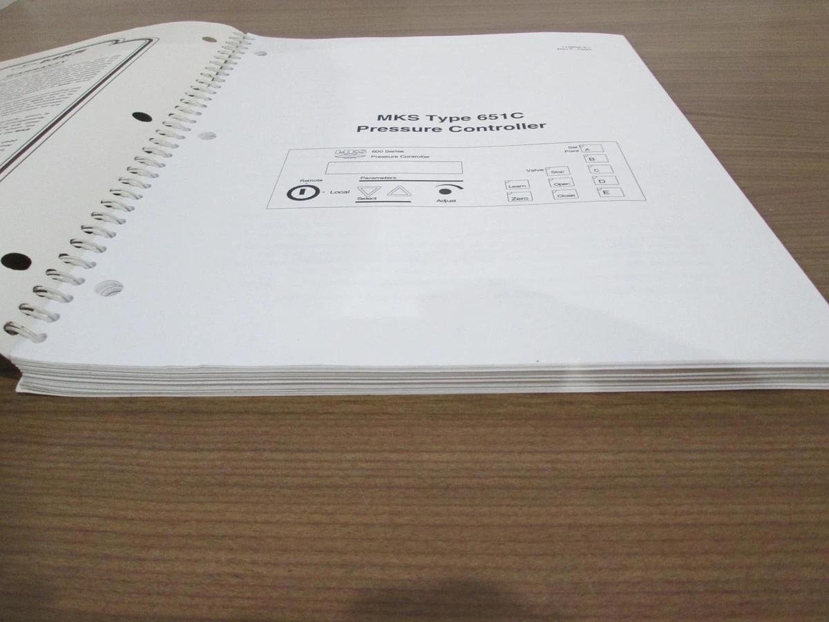 Used MKS, Type 651C, Pressure Controller, Instruction Manual, Used