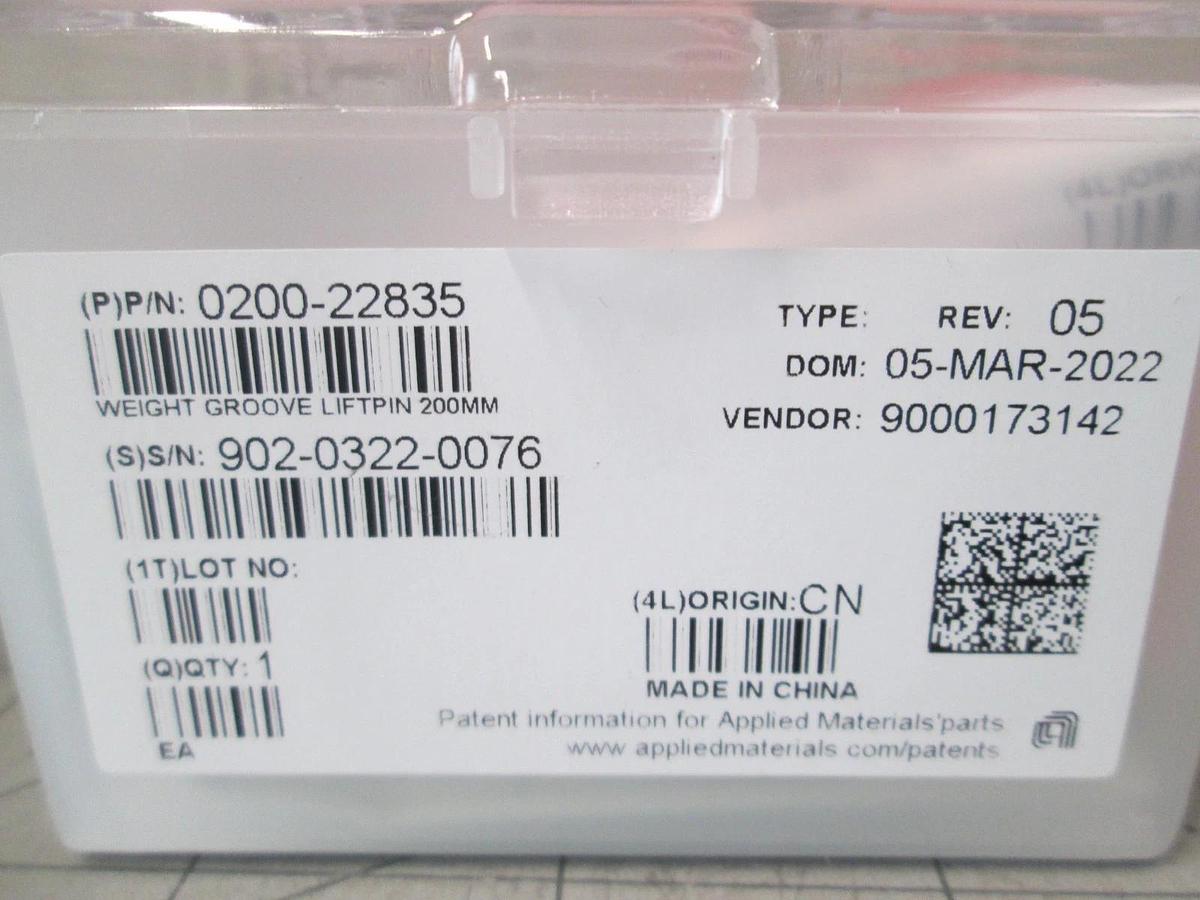 Used AMAT, 0200-22835, Weight Groove Liftpin 200MM, New