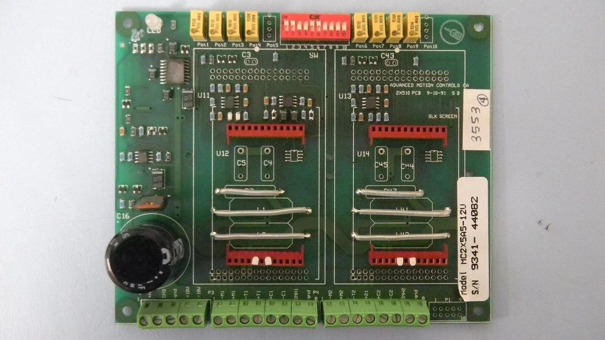 Used Advanced Motion Controls MC2X5A5-12V, PCB Assembly, Working When Removed