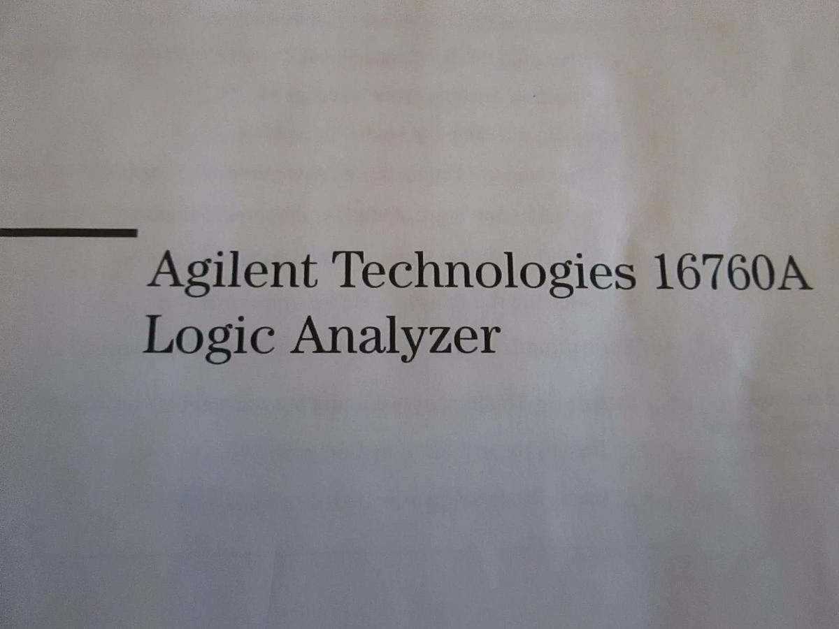Used Agilent Tech 16760A Logic Analyzer Help Volume, Used
