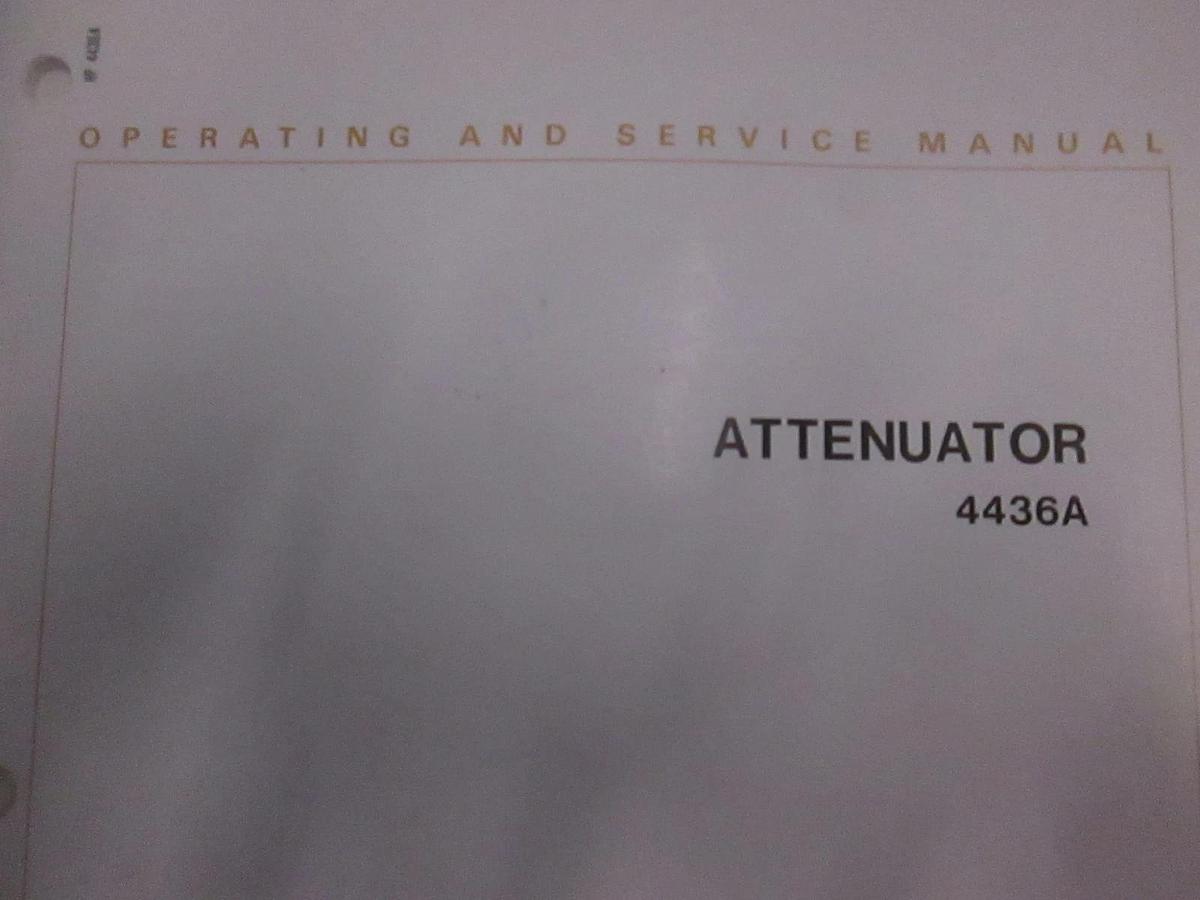 Used HP Attenuator 4436A Operating and Service Manual, Used