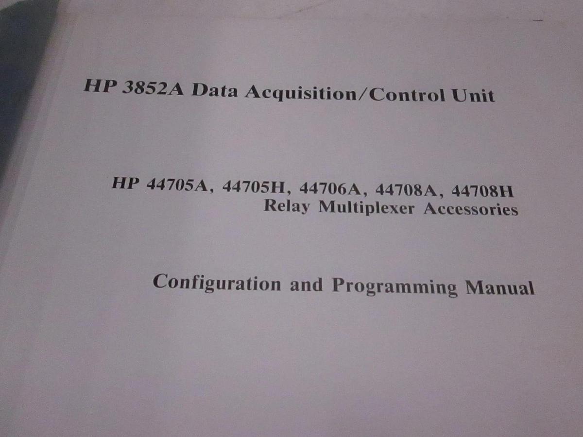 Used HP 3852A Data Acquisition/Control Unit Config and Programming Manual, Used