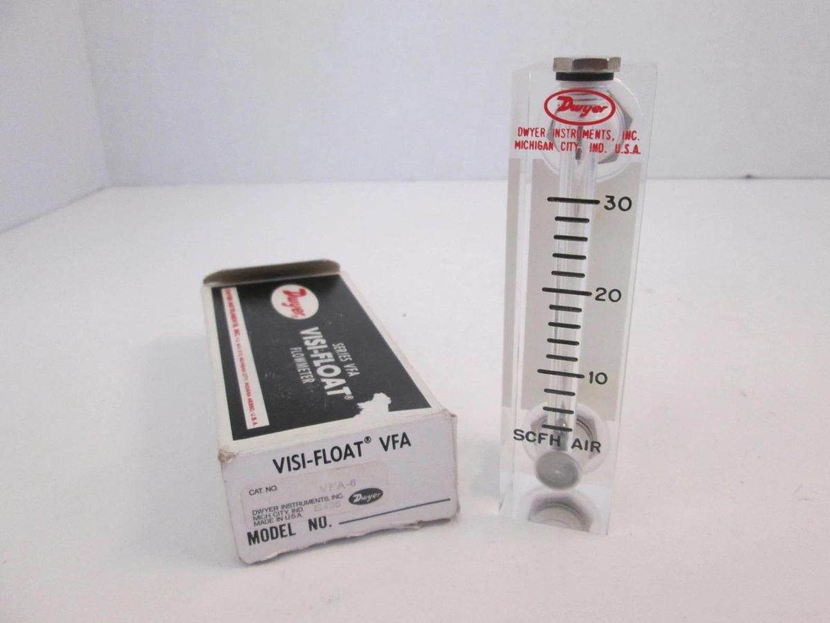 Dwyer VFA-6, Visi-Float Flowmeter, 0-30 SCFH Air, New