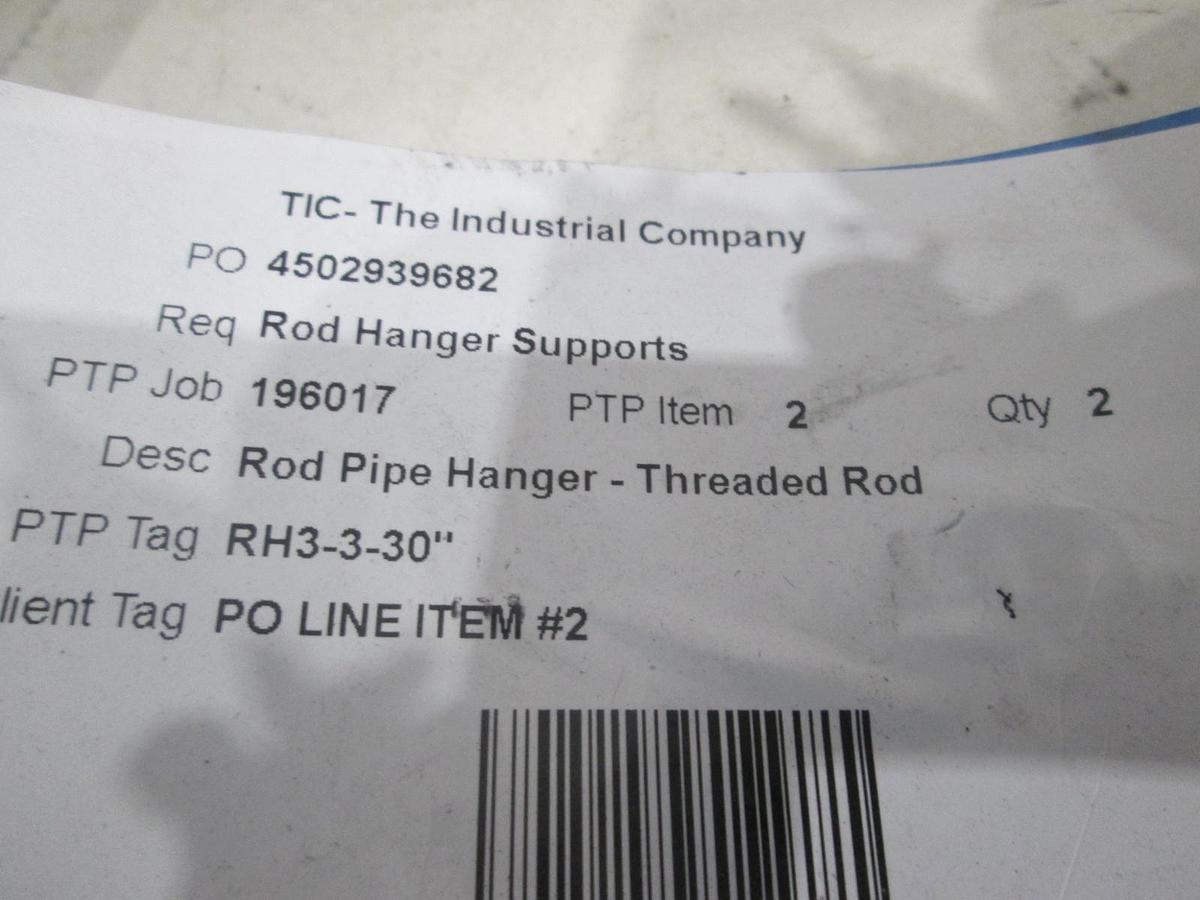 Used The Industrial Company, Rod Pipe Hanger-Threaded Rod, RH3-3-30", New