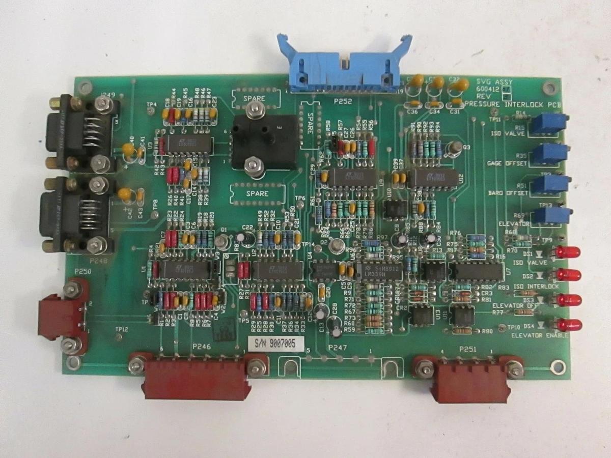 Used SVG 600412-01, Pressure Interlock PCB, Working When Removed