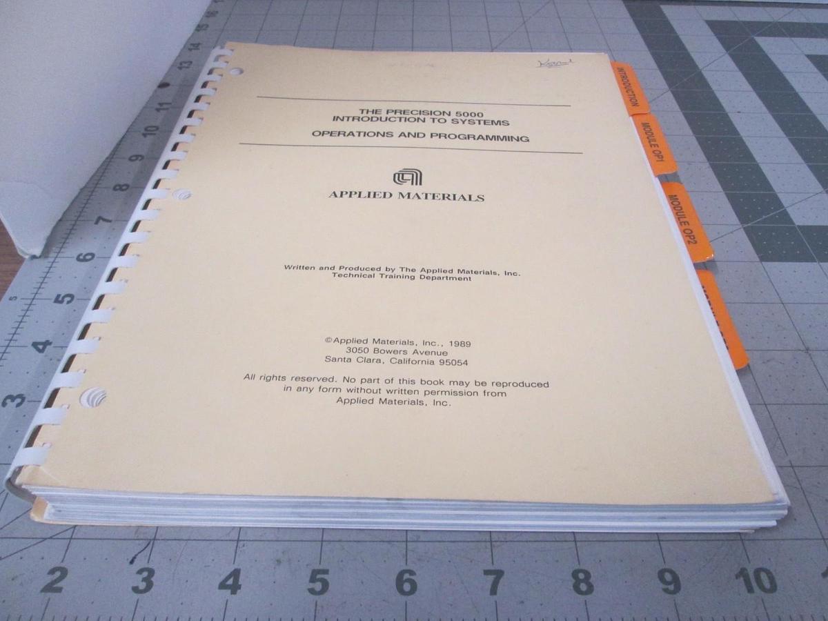 Used AMAT, Precision 5000, Intro to Systems, Operations and Programming Manual, Used
