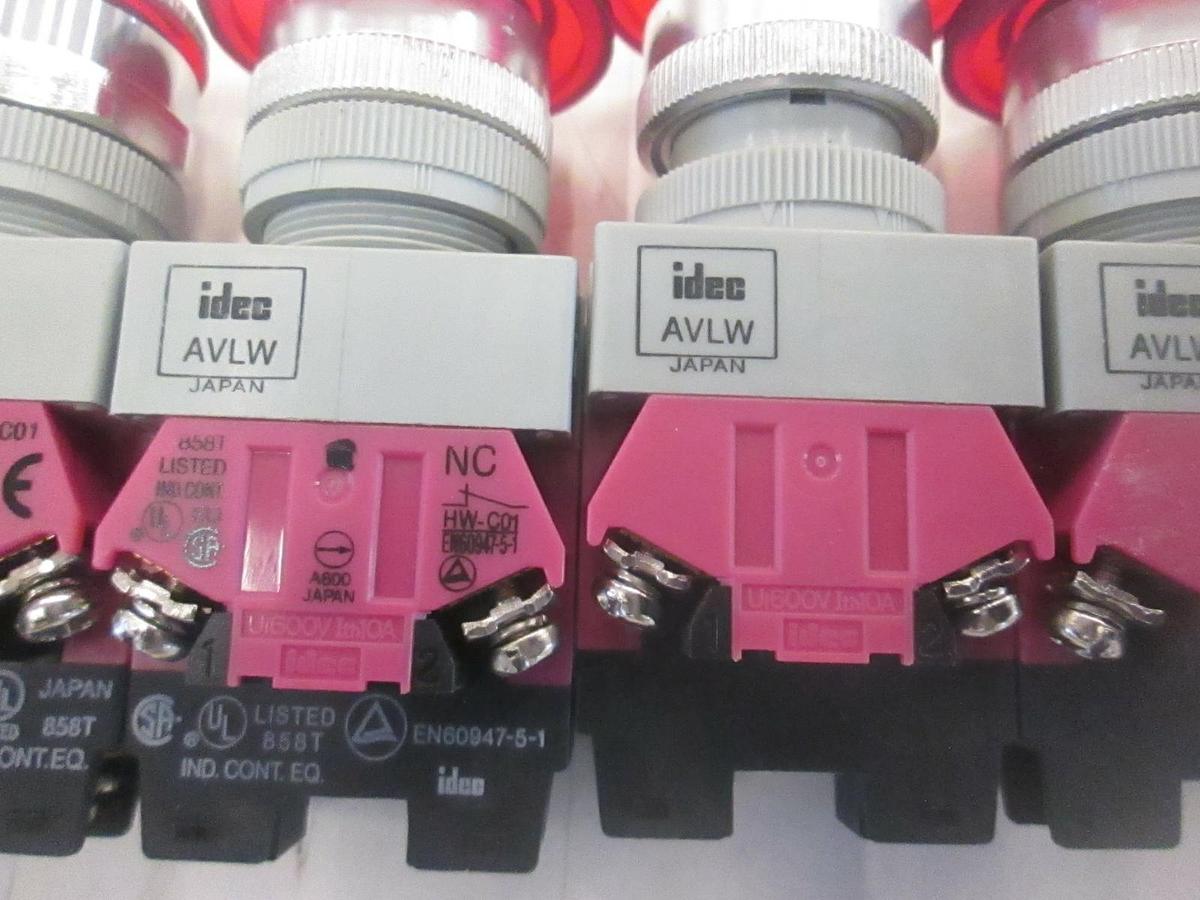 Used Idec, Red Pushbutton Switch, AVLW, Used, Lot of 7