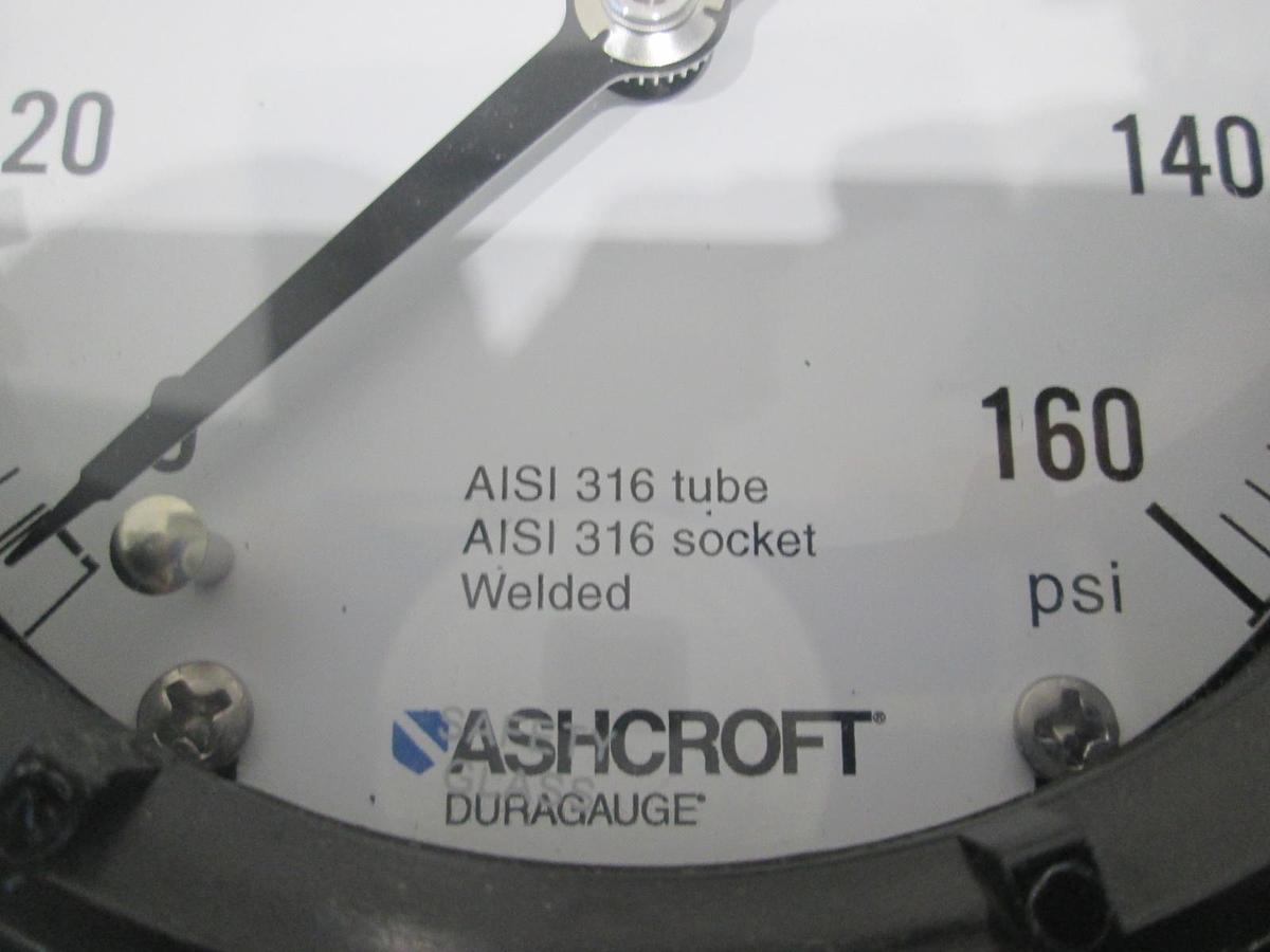 Ashcroft, Duragauge, 4-1/2", 0-160 PSI, Silicone Fill, New