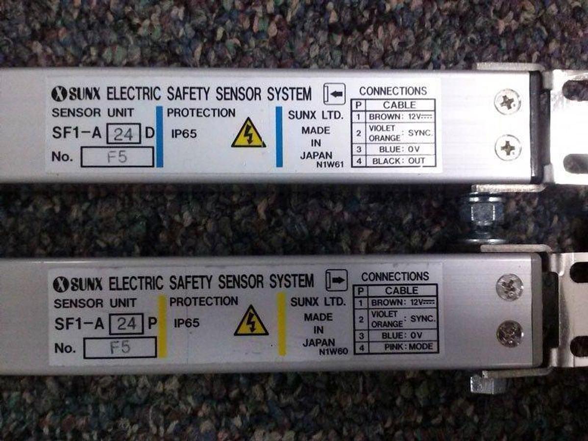 Used SUNX SF1-A24D & SF1A-24P Electric Safety Sensor System, Emitter/Receiver, Used