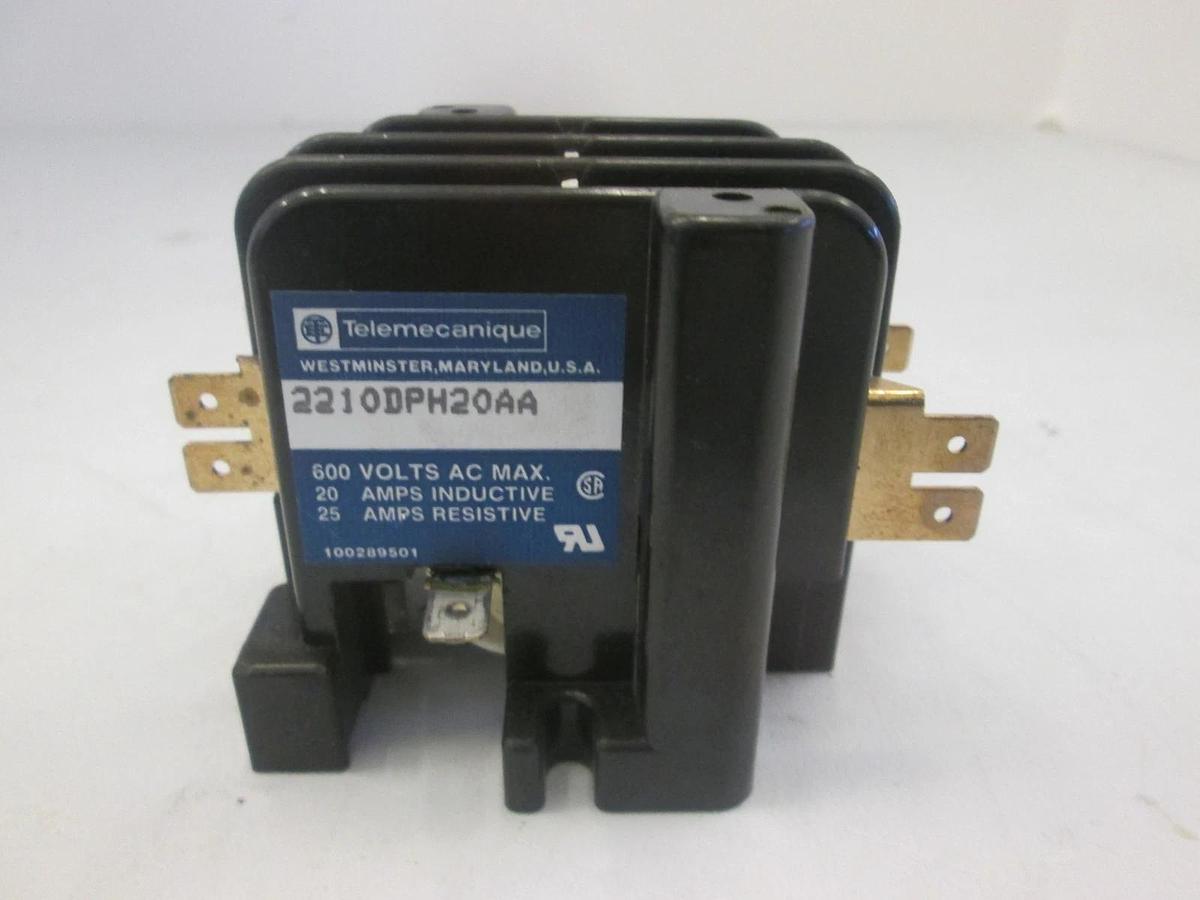 Used Telemecanique, 2210DPH20AA, Contactor, 600V, 20A, Used