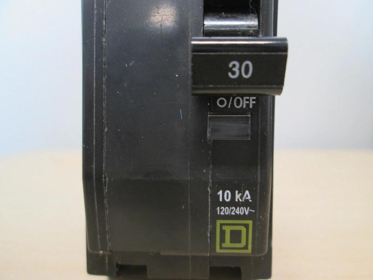 Used Square D, L-4345, Type QOB, 2 Pole Circuit Breaker, 30A, Used