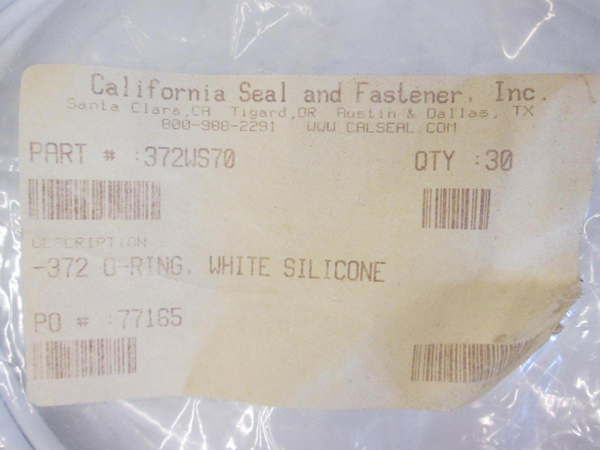 California Seal, 372WS70, White Silicone -372, O-Ring Lot of 30