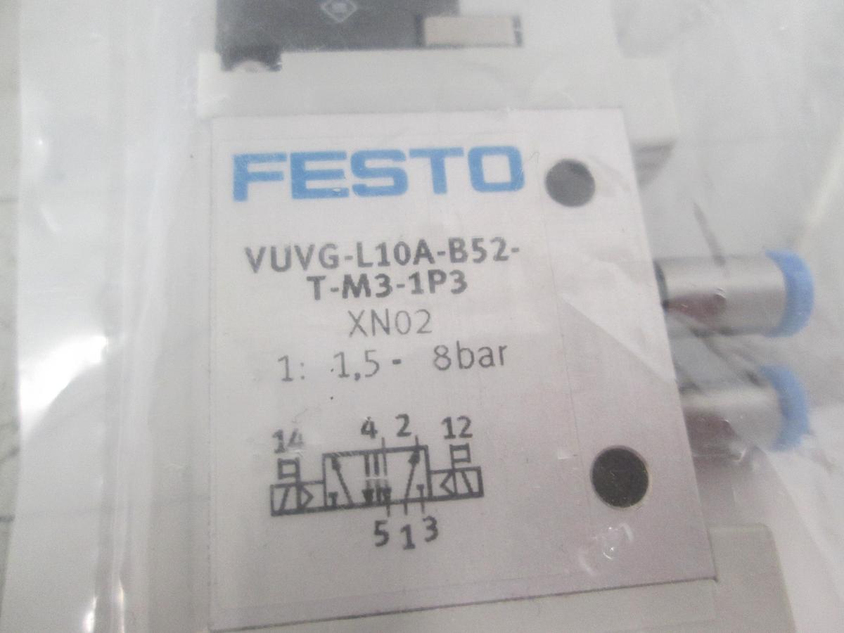 Festo, VUVG-L10A-B52-T-M3-1P3, Solenoid Valve, 1.5-8 Bar, New