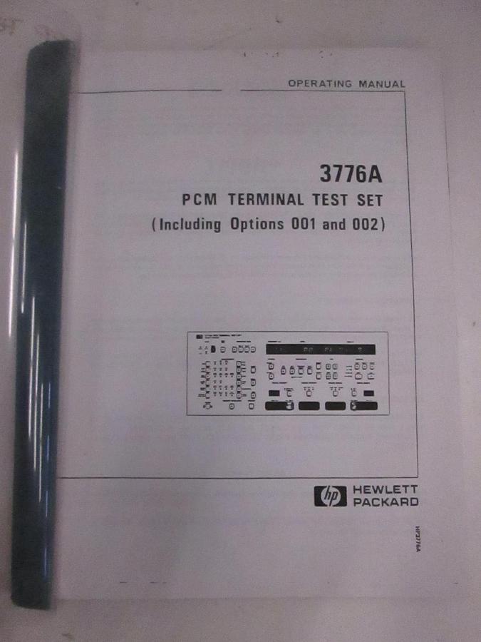 Used HP 3776A PCM Terminal Test Set Operating Manual, Used