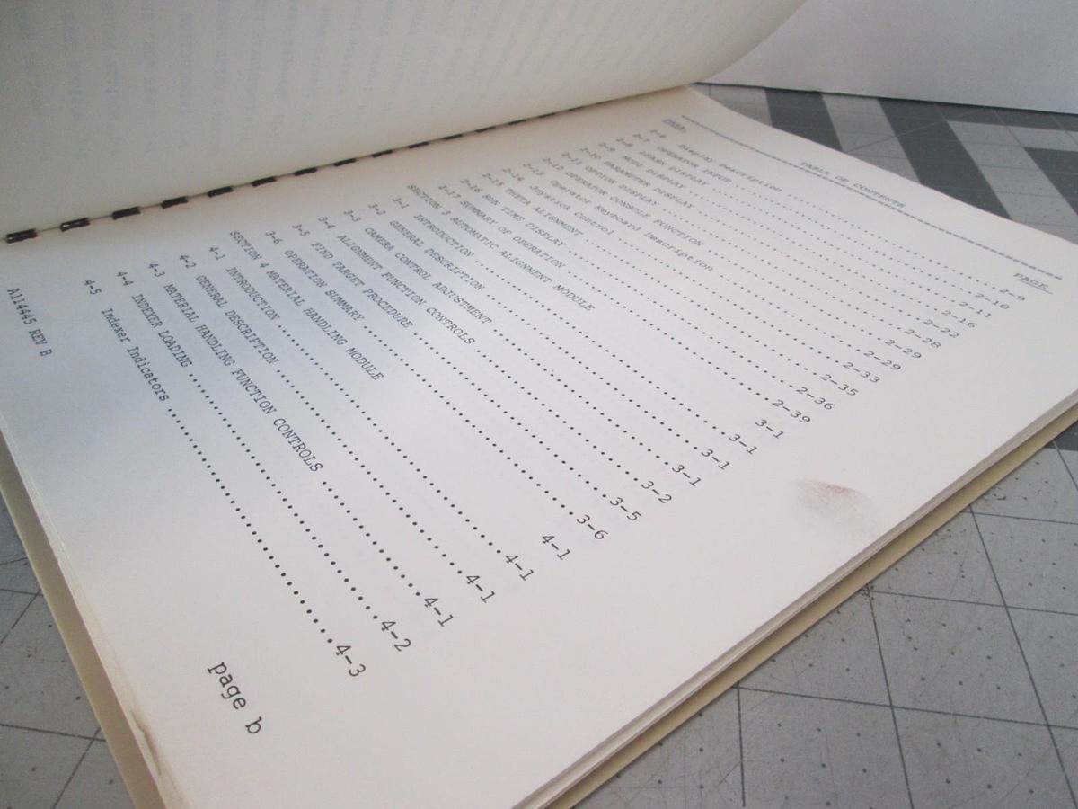Used Electroglas, Model 2001x, Automatic Wafer Prober Operators Manual, A-114445 Used