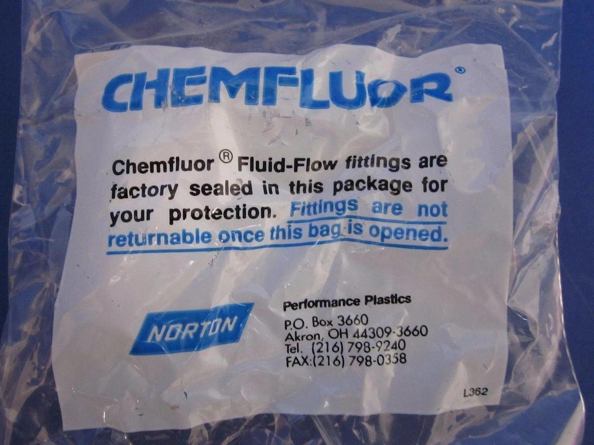 Used Norton Chemfluor Tube Fitting - 10mm x 6mm Reducing Union, Lot of 2