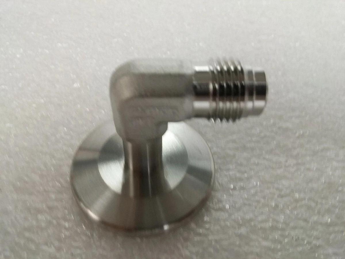 Stainless Steel Adapter NW25 Flange to 1/4" MVCR w/ Cajon Elbow, New