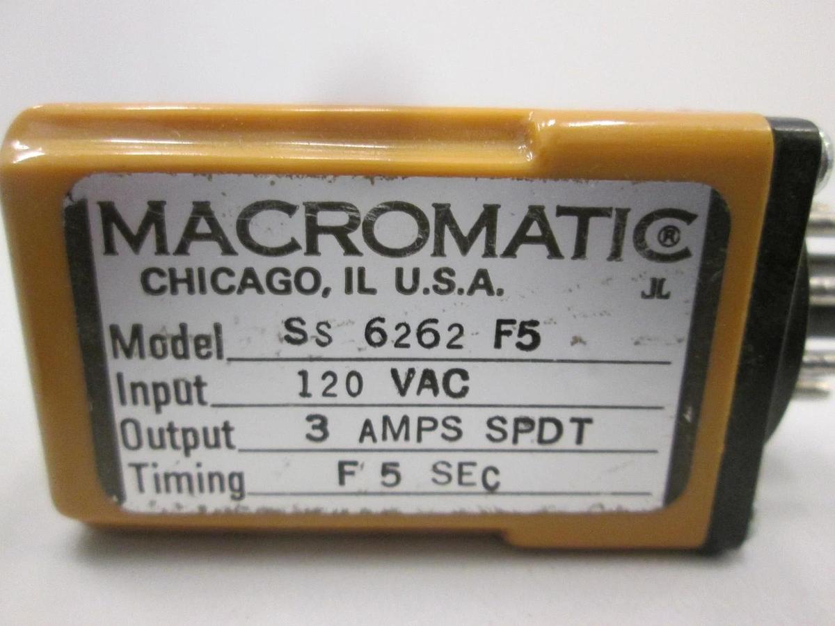 Used Macromatic, SS 6262 F5, 120 VAC Relay, Used