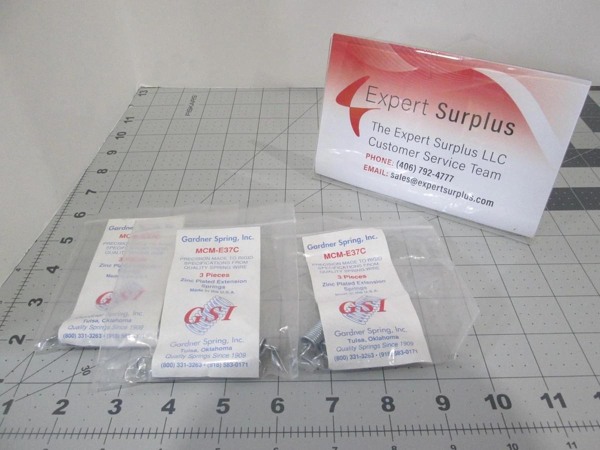 Gardner Spring, MCM-E37C, Zinc Plated Spring Extension, .3750"OD, New, Lot of 9