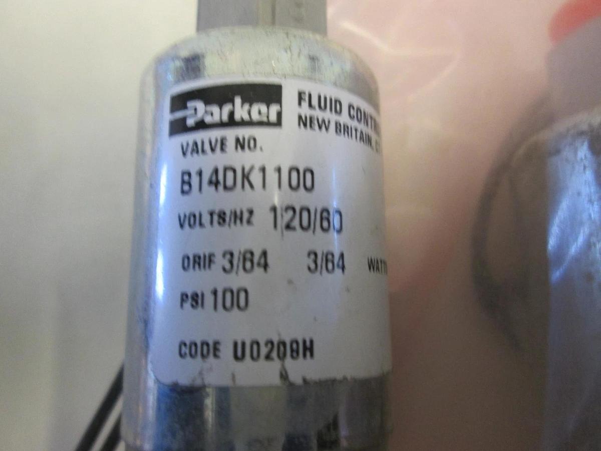 Parker, Solenoid Valve, B14DK1100, 3/64 Orifice, 100 PSI, 120V, New, Lot of 2