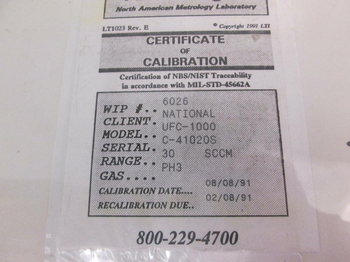 Used Unit UFC-1000 Mass Flow Controller MFC, PH3, 30 SCCM