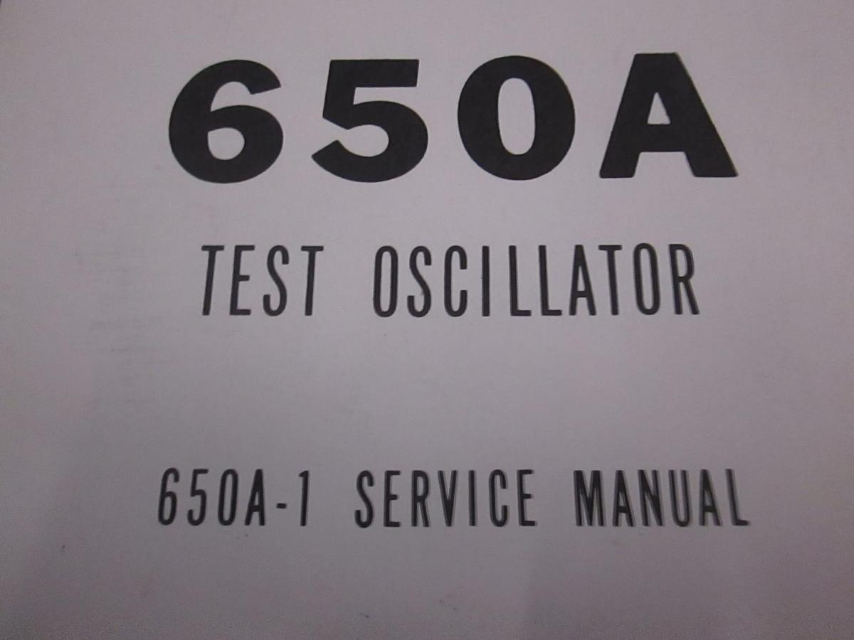 Used HP 650A-1 Service Manual and 650A Test Oscillator Operating Manual, Used