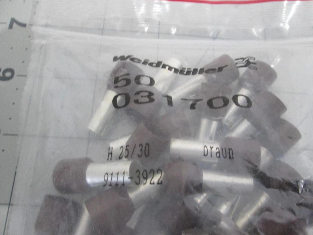 Weidmuller, 031700, Ferrule, End, Cable, 4 AWG, Brown, New, Lot of 50