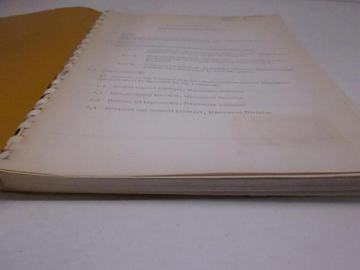 Used Systron-Donner Microwave Division Worksmanship Standards, Used
