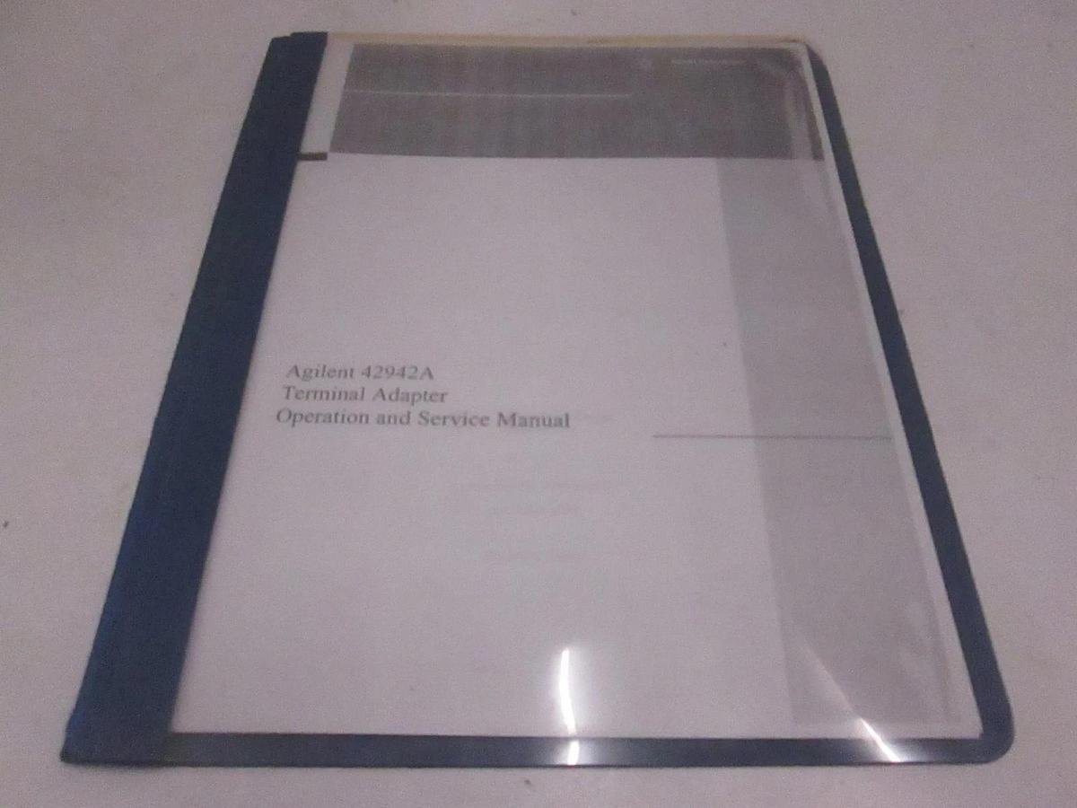 Used Agilent 42942A Terminal Adapter Operation and Service Manual, Used