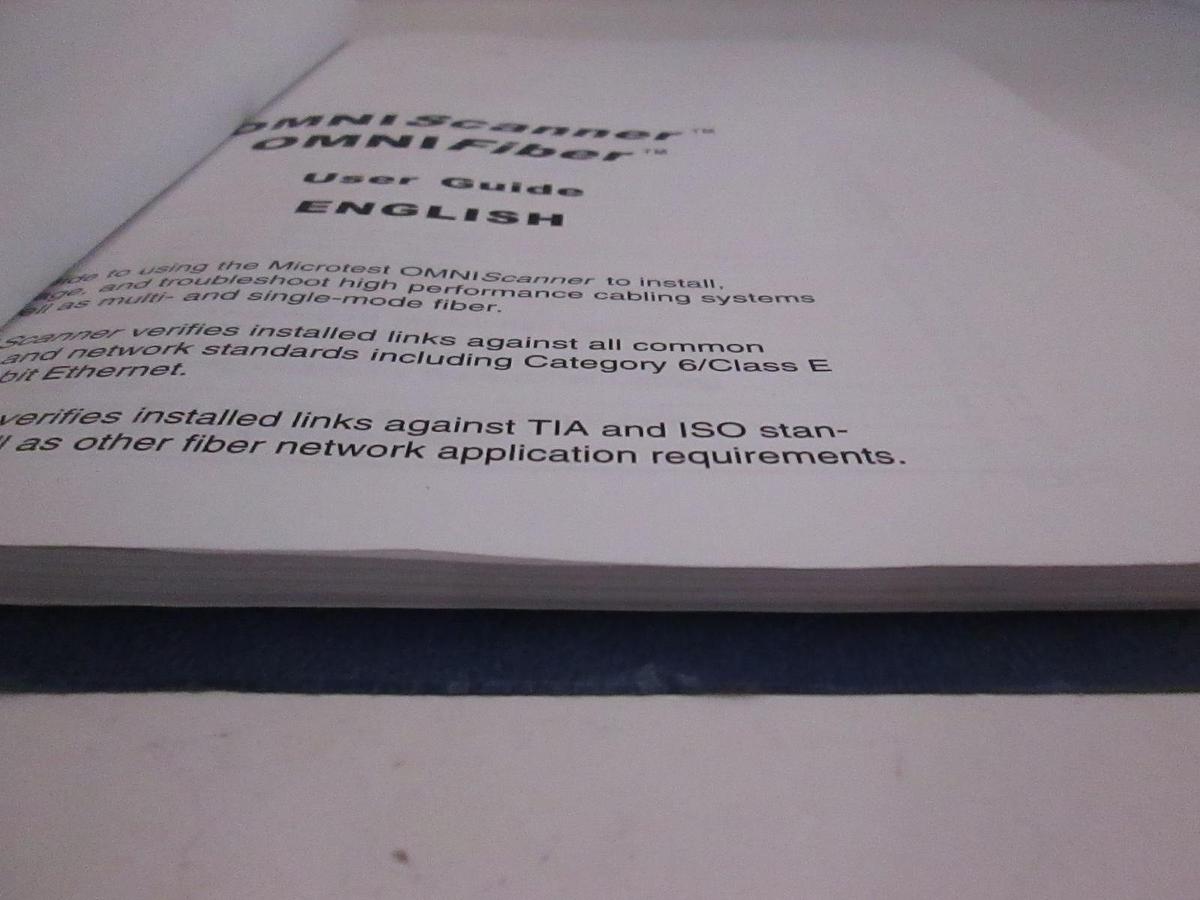 Used Omniscanner, Omnifiber User Guide, Used