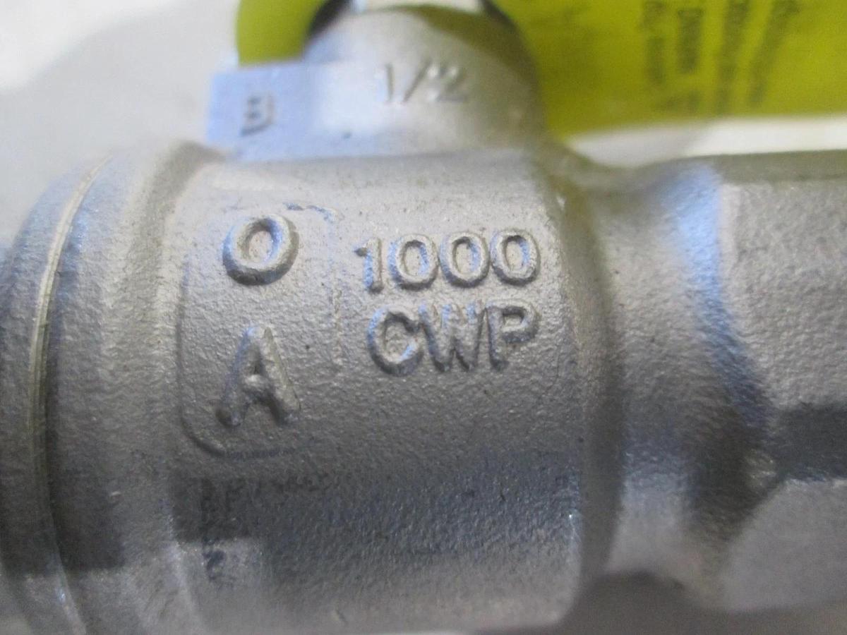 Apollo, 1/2" Gate Valve, 1000 CWP, CF8M, New