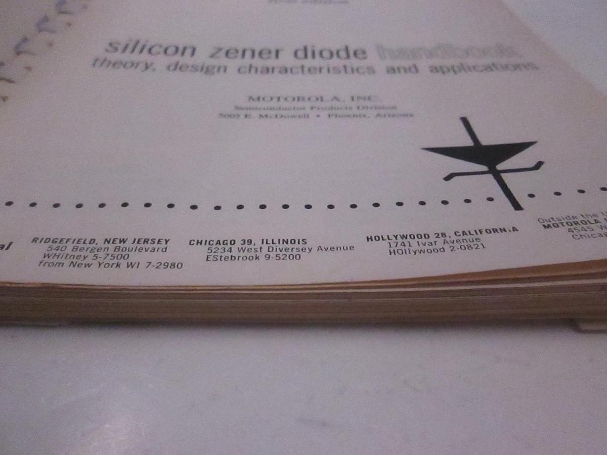 Used Motorola silicon Zener Diode Handbook First Edition, Used