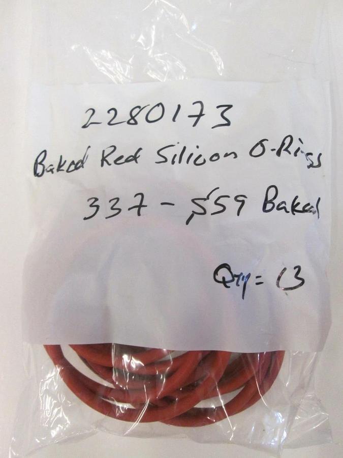 Used Pacific Rubber, 2280173, Silicone Baked Red 337S59, O-Ring Lot of 13