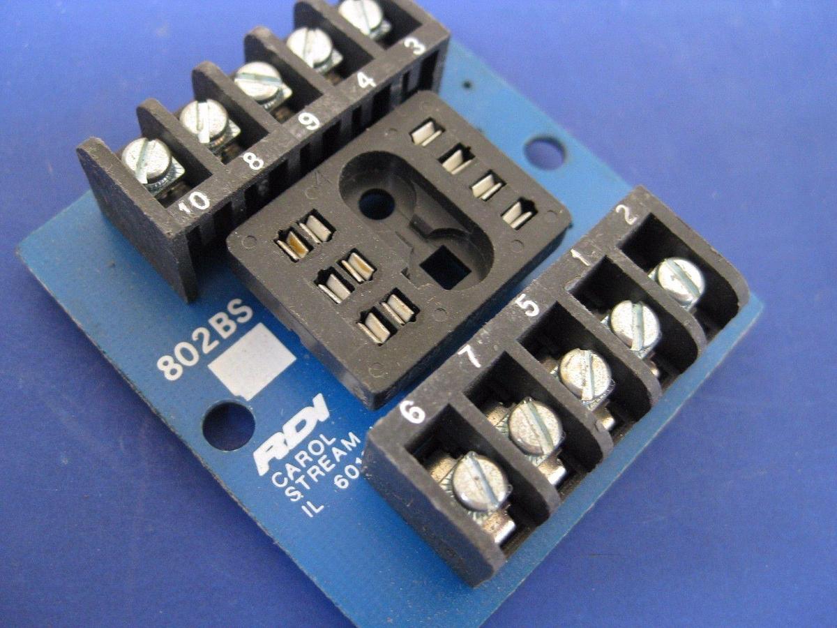 Used Augat RDI 802BS 10 Position Socket Relay - Lot of 5 Used