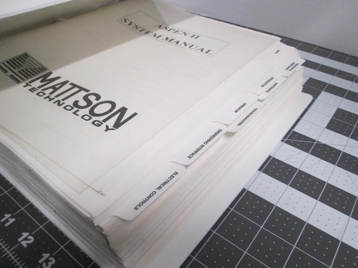 Used Mattson Technology Aspen ll System Manual Semiconductor Wquipment