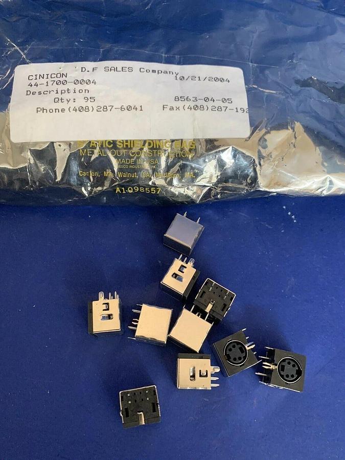 Conicon 44-1700-0004 Mini-Din Connector, 4 Position, Shielded, Lot of 25