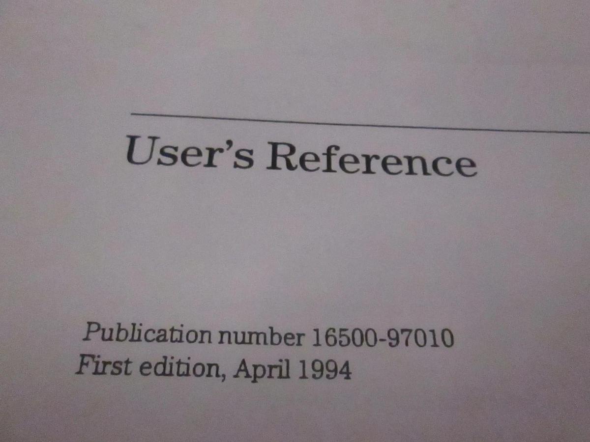 Used HP 16500B/ 16501A Logic Analysis System User's Reference, Used
