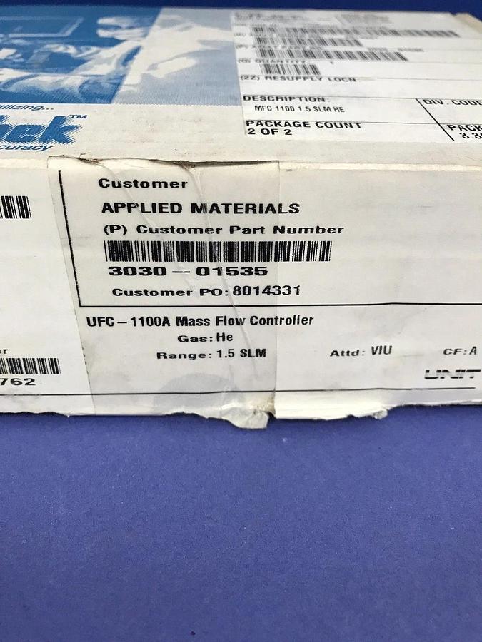 Used Unit UFC-1100A Mass Flow Controller, He, 1.5 SLM, 15 Pin D-Connector Refurbished
