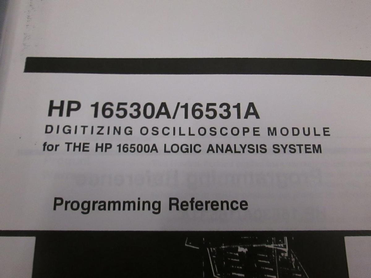 Used HP 16530A/16531A Digitizing Oscilloscope Module, Programming Reference, Used