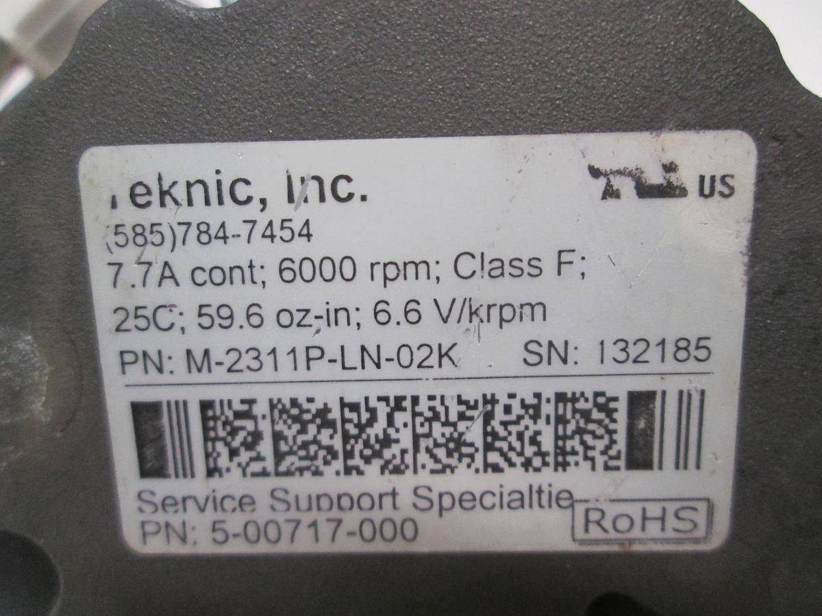 Used Teknic Inc., M-2311P-LN-02K, Motor, 6000 rpm, Class F, Used