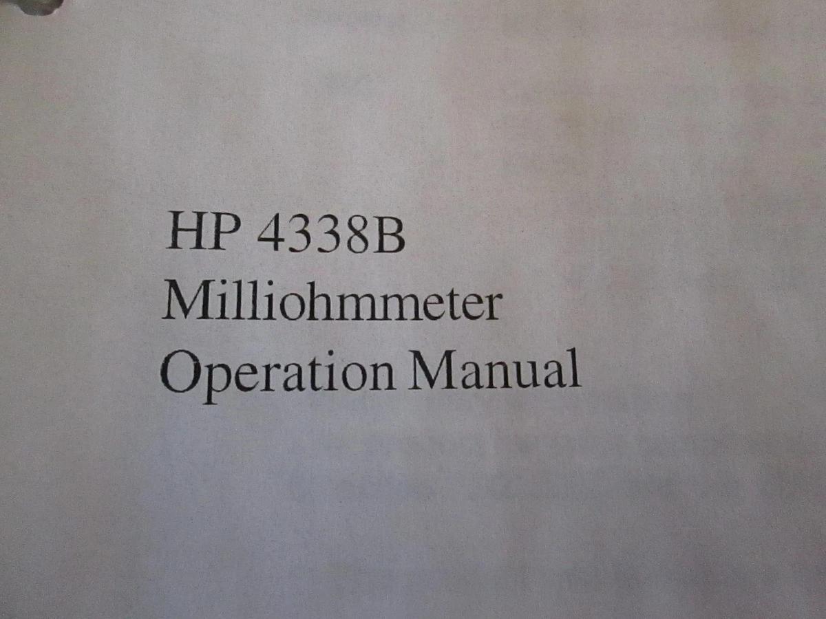 Used HP 4338B Milliohmmeter Operation Manual, Used