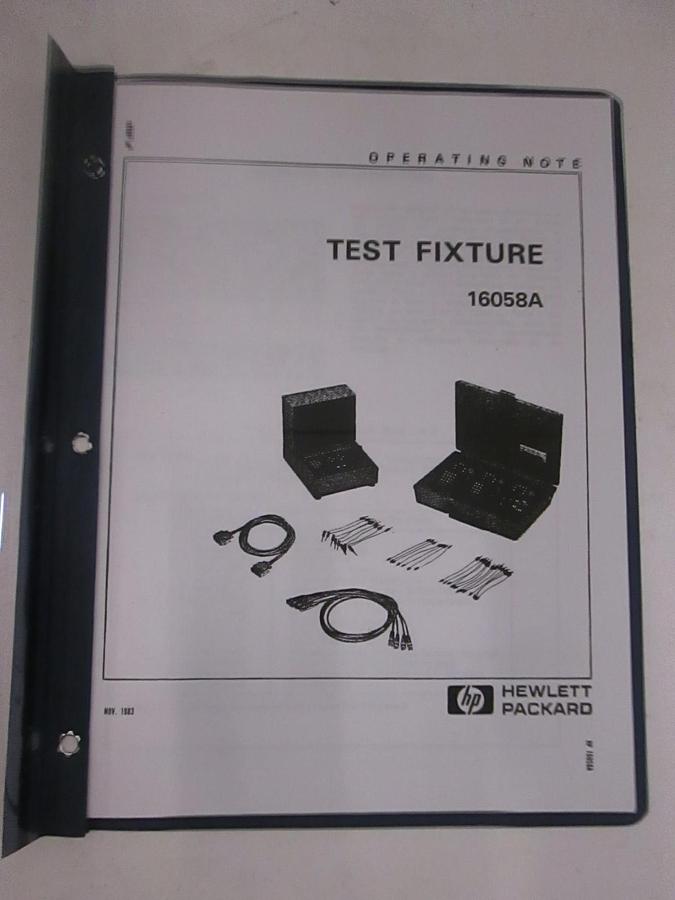Used HP Model 16058A, Test Fixture Operation Note, Used