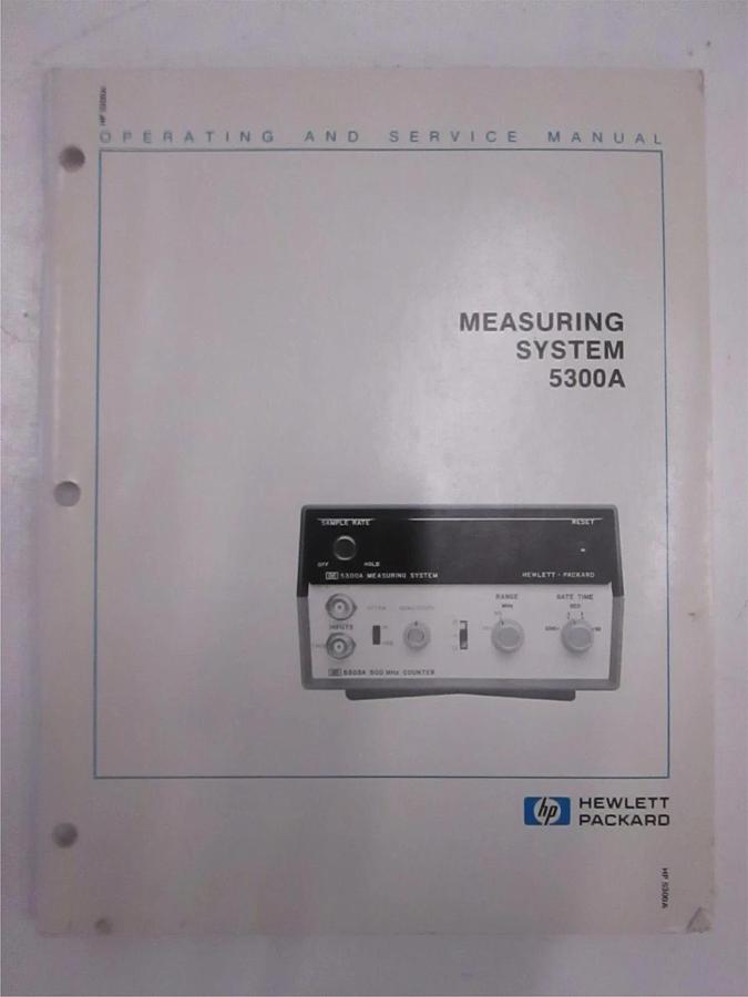 Used HP Model 5300A Measuring System Operating and Service Manual, Used