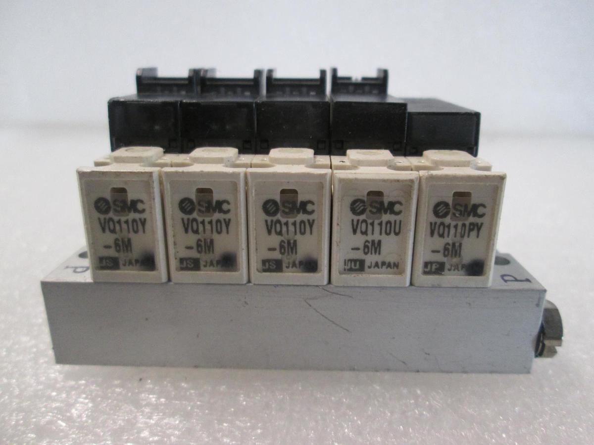 Used SMC, VQ110Y-6M, Solenoid Valve Block Assy, 5 Valve, Used