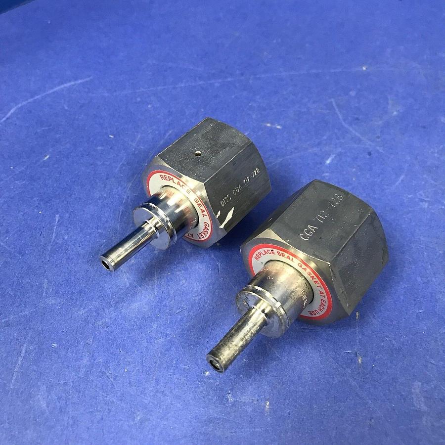 Used Ewal CGA 720 Pigtail Connection w/ CGA 712-728 Nut, Lot of 2 Used